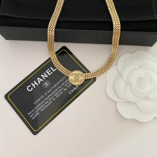 Chanel Camellia colar tom dourado flor branca colar 7