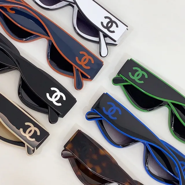 Chanel Gafas de Sol Cat-Eye de Dos Tonos Navy y Naranja 3