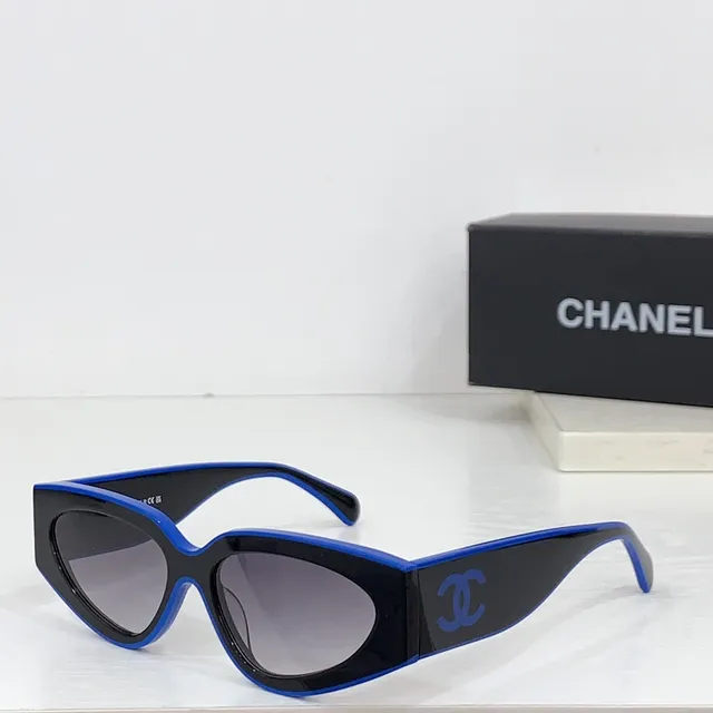 Chanel Gafas de Sol Cat-Eye de Dos Tonos Navy y Naranja 5