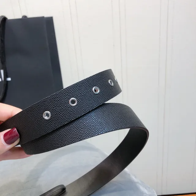 Chanel CC Belt Black Leather Silver-Tone Buckle Leather Belt 3
