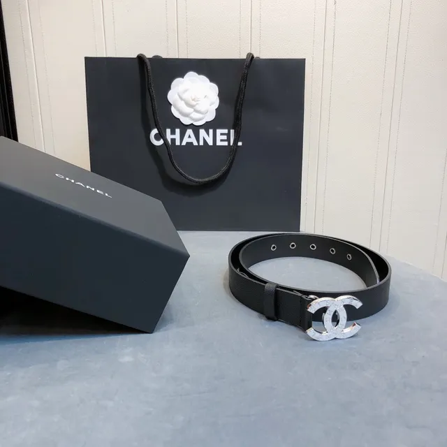 Chanel CC Belt Black Leather Silver-Tone Buckle Leather Belt 4
