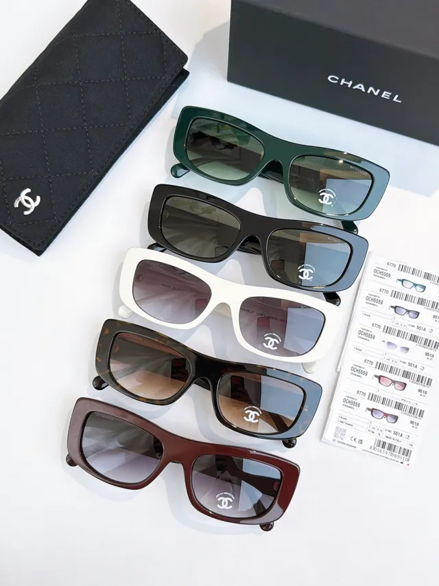 Chanel Rectangular Burgundy Gradient Sunglasses 8