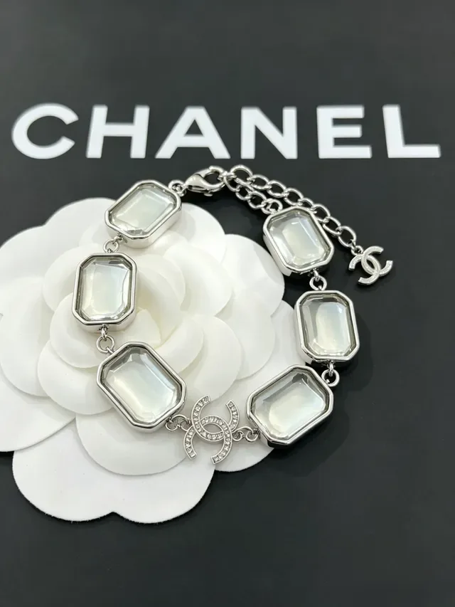 Chanel Rectangular Cabochon and CC Charm Bracelet 2