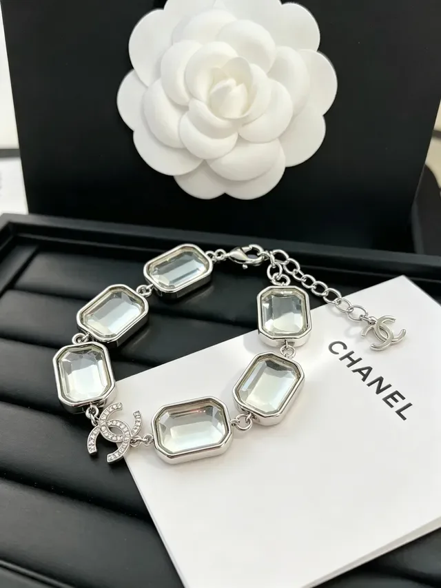 Chanel Rectangular Cabochon and CC Charm Bracelet 5