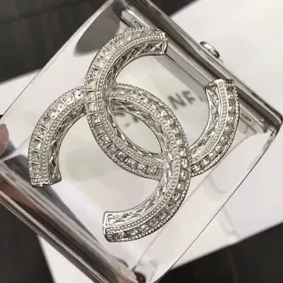 Chanel Sac à main transparent argenté Crystal-Pavé entrelacé logo CC