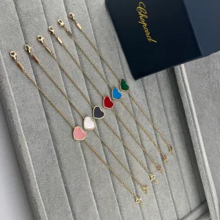 Chopard Happy Hearts Enamel Heart Pendant Bracelets