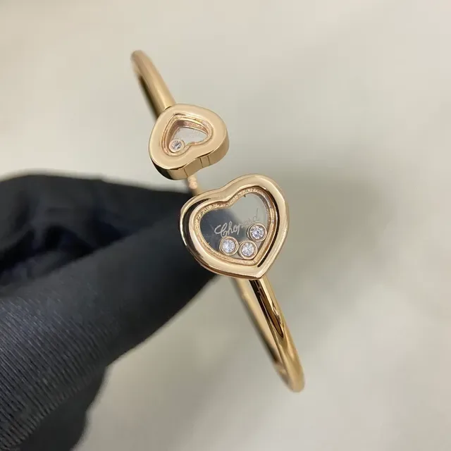 Chopard Happy Hearts Heart-Shaped Floating Diamond Bangle Bracelets 6