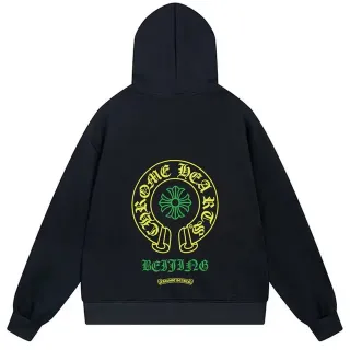 Chrome Hearts Black Green Oversized Fit Graphic-Back Hoodie by Chrome Hearts — hoodies supplier, yupoo album photo