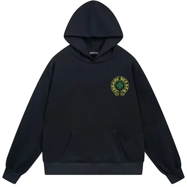 Chrome Hearts Black Green Oversized Fit Graphic-Back Hoodie 4