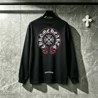 Chrome Hearts Circular Cross-Flower Graphic Long-Sleeve T-Shirt — catalogue photo via WWTop Yupoo