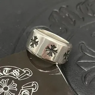 Chrome Hearts Cross Cutout Wide Band Ring