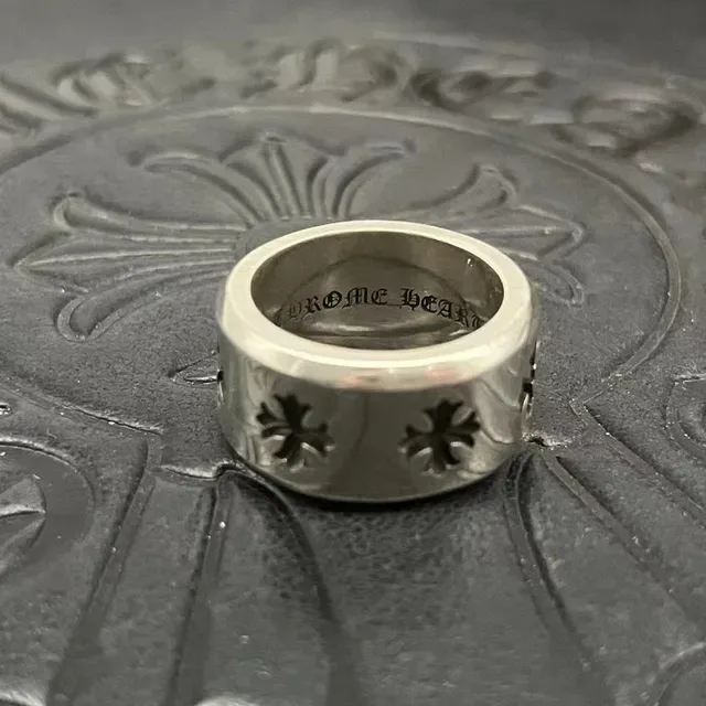 Chrome Hearts Cross Cutout Wide Band Ring 7