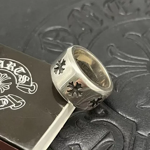 Chrome Hearts Cross Cutout Wide Band Ring 8