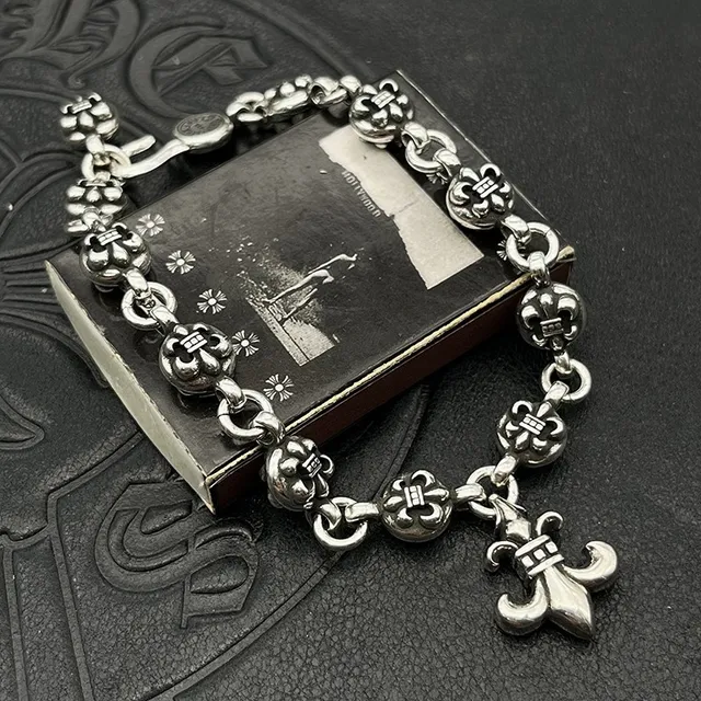 Chrome Hearts Fleur de Lis 氧化银手链 2