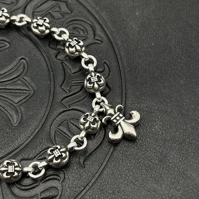 Chrome Hearts Fleur de Lis 氧化银手链 3
