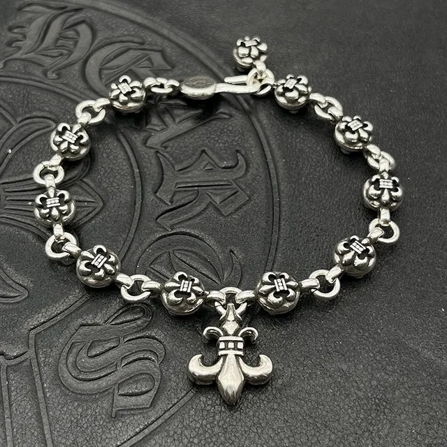 Chrome Hearts Fleur de Lis 氧化银手链 4