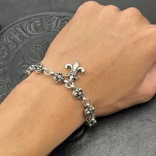 Chrome Hearts Fleur de Lis 氧化银手链 5