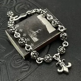 Chrome Hearts Fleur de Lis 氧化银手链 7
