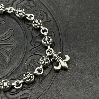 Chrome Hearts Fleur de Lis 氧化银手链 8