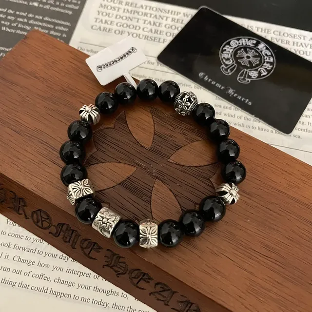 Chrome Hearts Floral Cross Bead Bracelet 4