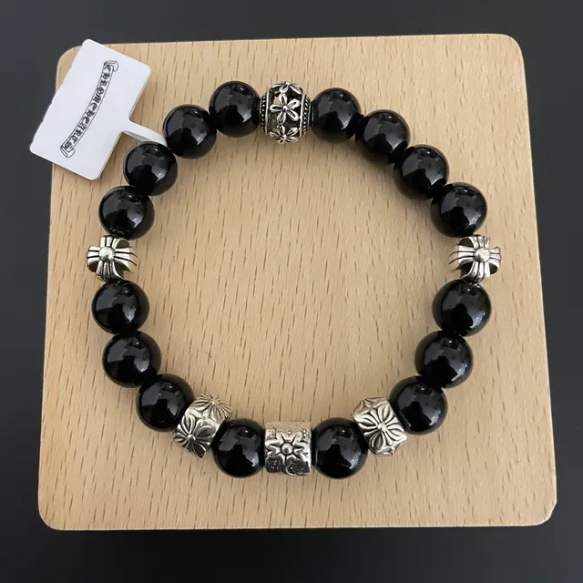Chrome Hearts Floral Cross Bead Bracelet 7