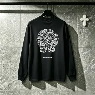 Chrome Hearts Graphic Cross Print Black Long-Sleeve T-Shirt by Chrome Hearts — t-shirts supplier, yupoo album photo