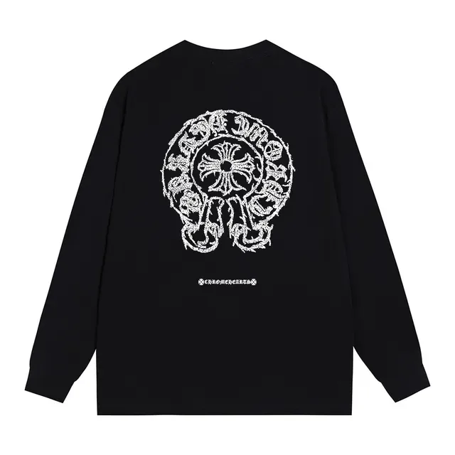 Chrome Hearts Graphic Cross Print Black Long-Sleeve T-Shirt 8