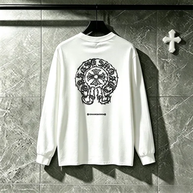 Chrome Hearts Graphic Cross Print Black Long-Sleeve T-Shirt 10