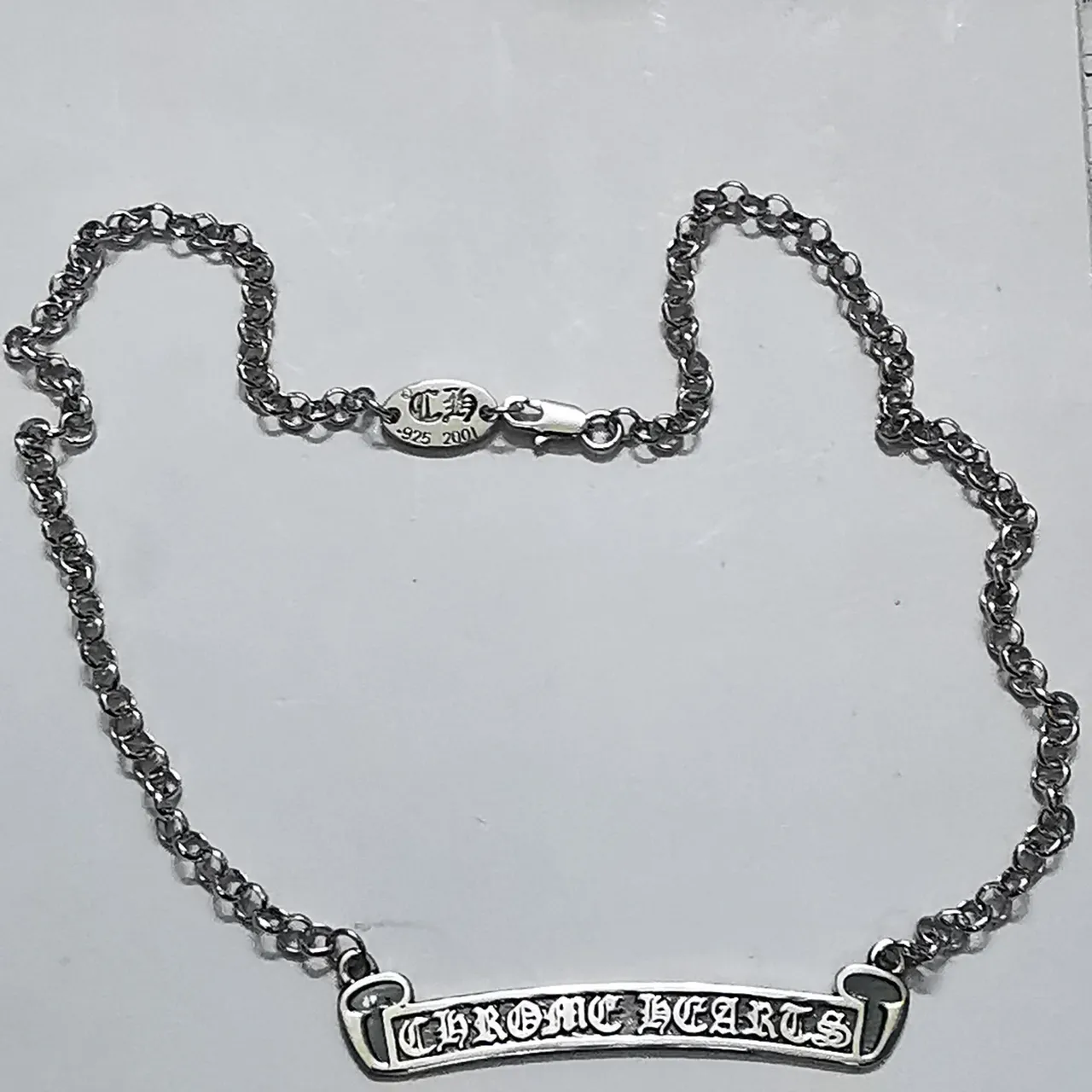 Chrome Hearts 卷轴栏项链 银吊坠 哥特字母项链 3