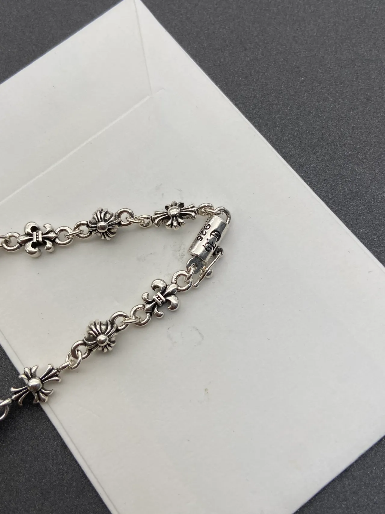 Chrome Hearts Silver Fleur-De-Lis Link Chain Dual Pendant (cross And Star) Necklace 2