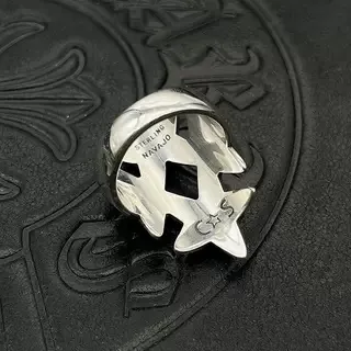 Chrome Hearts Triple Star Bague en Argent Empilée 2