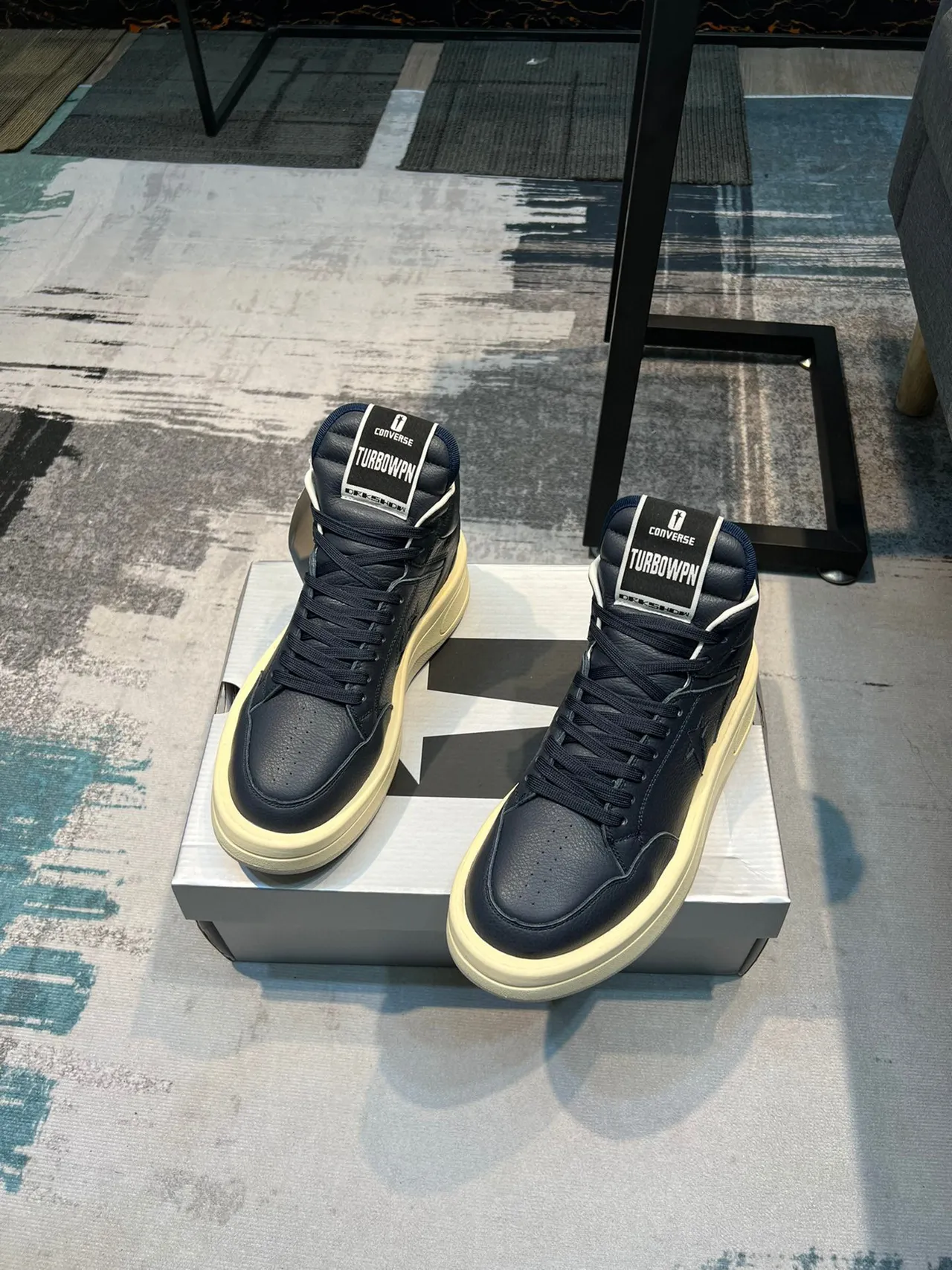 Converse Weapon Navy Blue Leather High-Top Lifestyle Sneaker 6