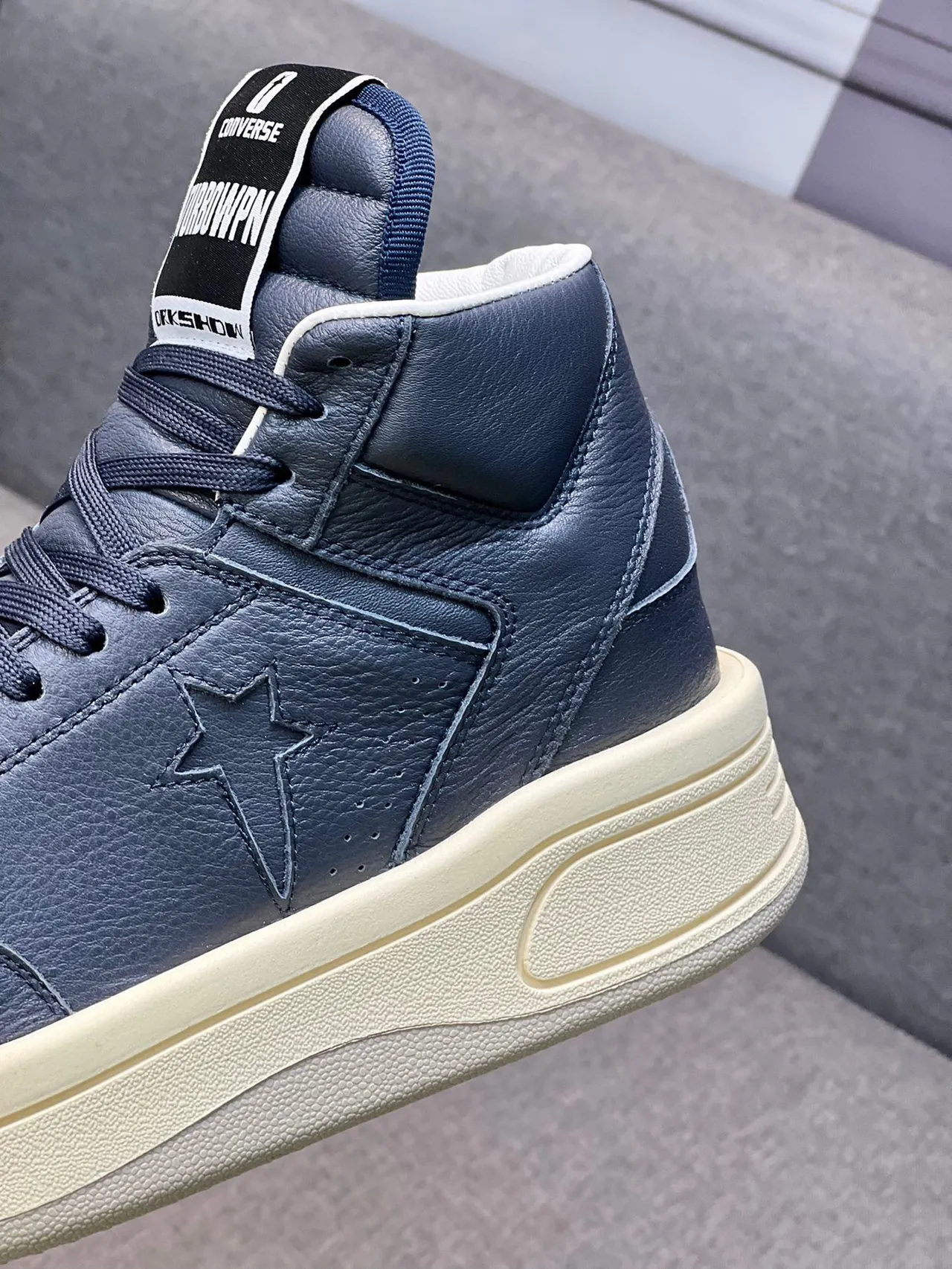 Converse Weapon Navy Blue Leather High-Top Lifestyle Sneaker 8