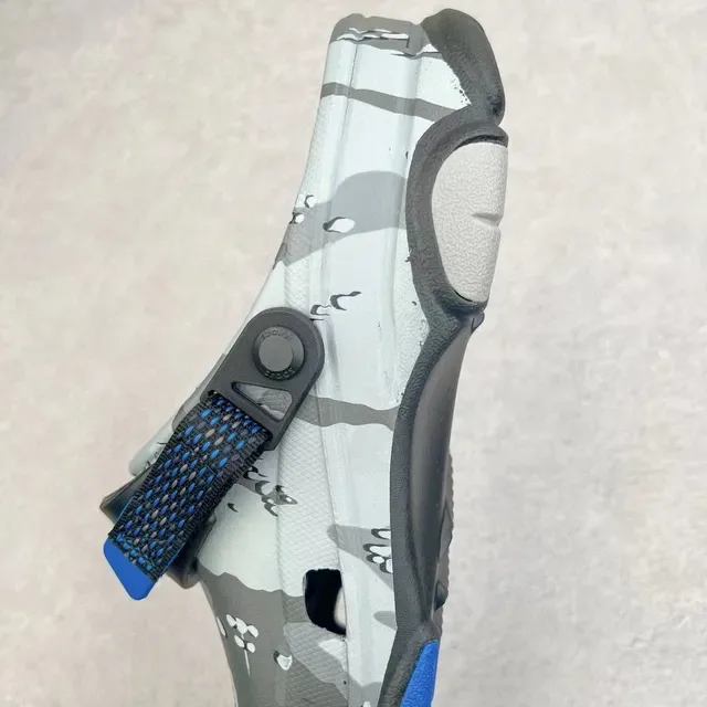 Crocs Gray Blue Camouflage-Print Adjustable Strap Clog 4