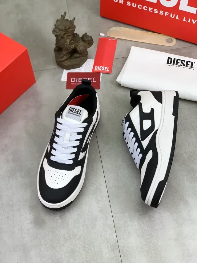 Diesel 黑白撞色 穿孔鞋头 生活方式运动鞋 5
