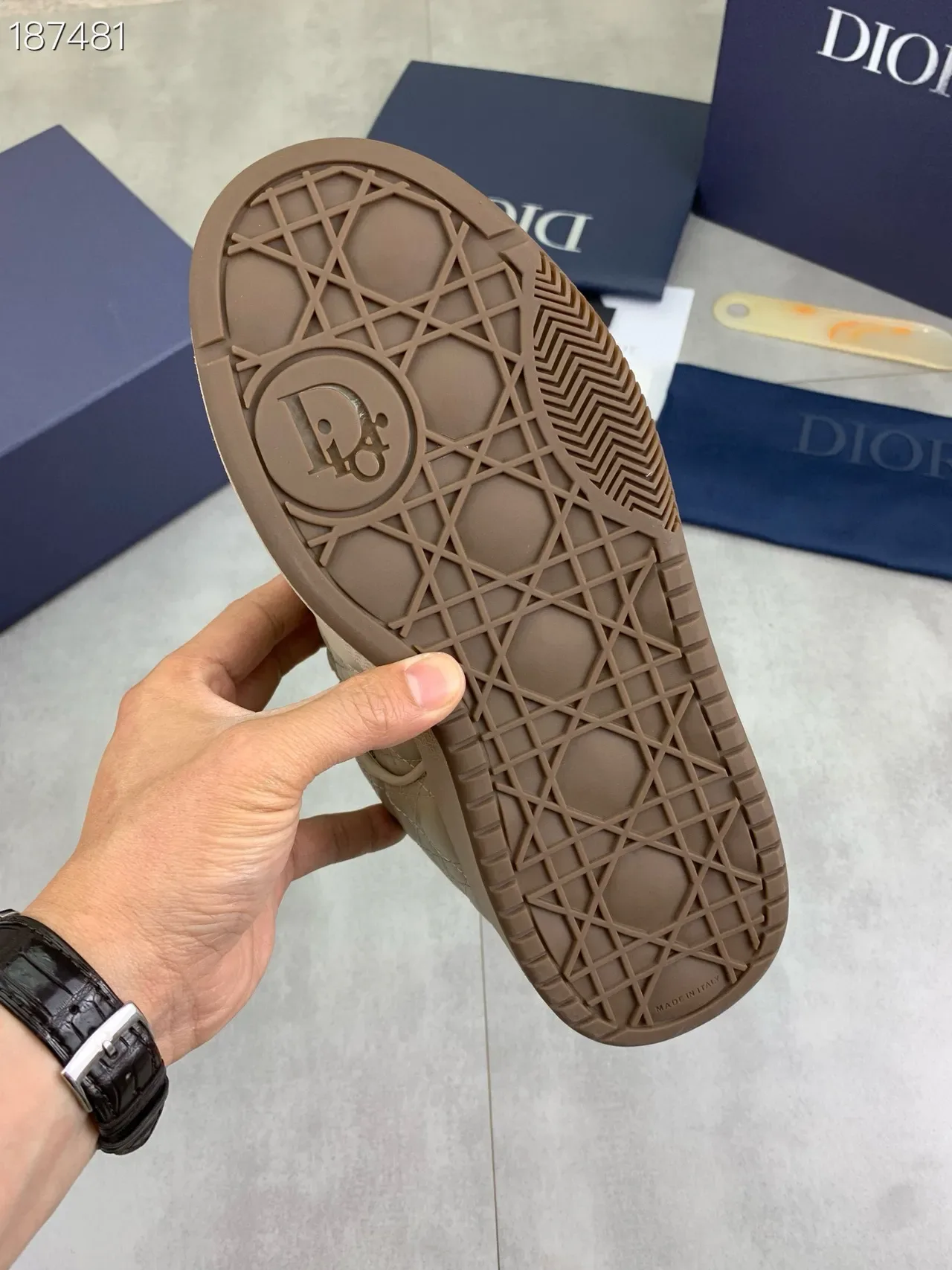Dior B23 Beige Tênis Lifestyle Quilted Cannage 4