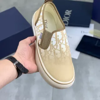 Dior B23 米白 Monogram 帆布 一脚蹬 休闲鞋