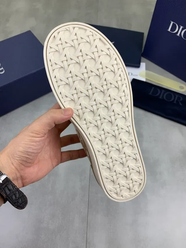 Dior B23 Beige White Monogrammed Canvas Slip-On Lifestyle Sneakers 3