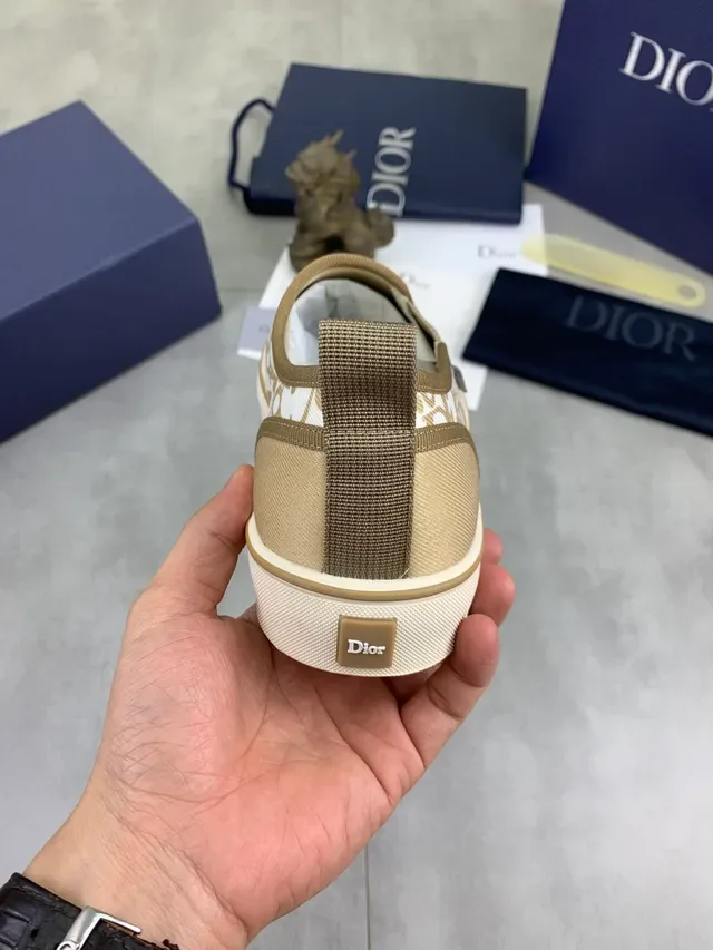 Dior B23 Beige White Monogrammed Canvas Slip-On Lifestyle Sneakers 4