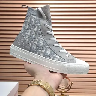 Dior B23 高帮灰色 Monogram 生活休闲鞋