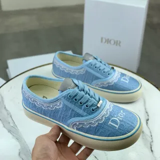 Dior B23 Light Blue Textured Fabric Lifestyle Sneakers