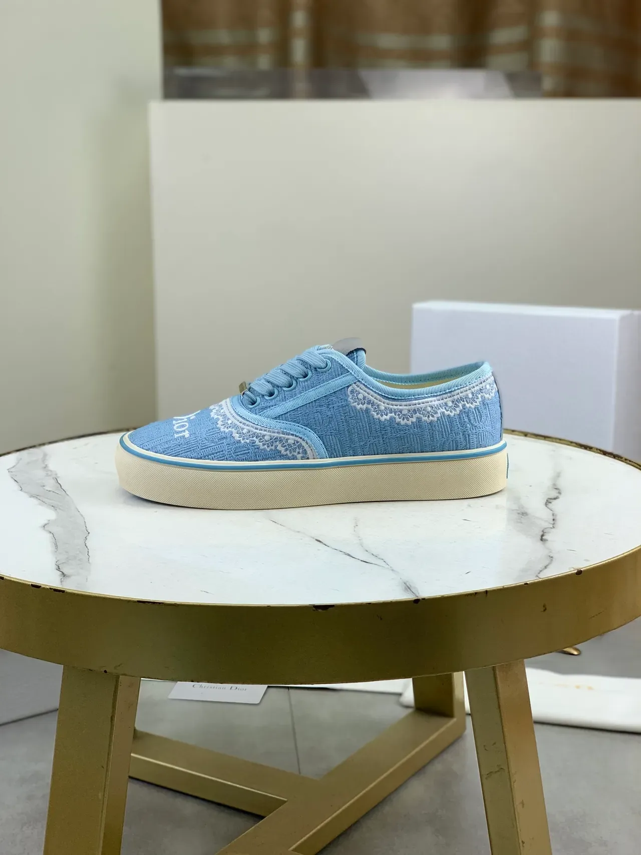 Dior B23 Sneakers Lifestyle Tissu Texturé Bleu Clair 5