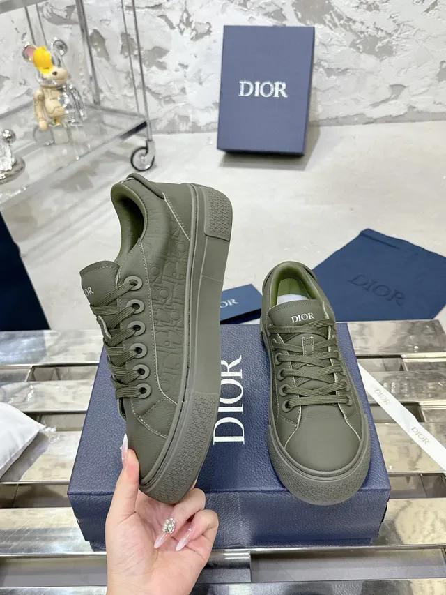 Dior B23 压花橄榄绿生活方式运动鞋 4