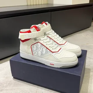 Dior B23 白红 Monogram 高帮生活休闲鞋