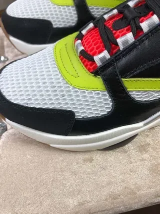 Dior B27 Negro y Rojo Suela Gruesa Malla y Recubrimiento Sintético Zapatillas Lifestyle 6