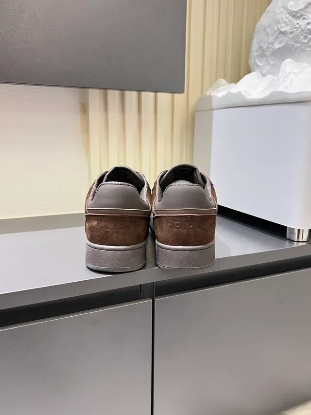 Dior B27 Zapatillas Lifestyle de Ante Marrón y Gris Oblique Jacquard 2