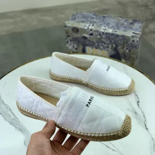 Dior B27 Espadrille White Quilted Leather Boat Shoes
