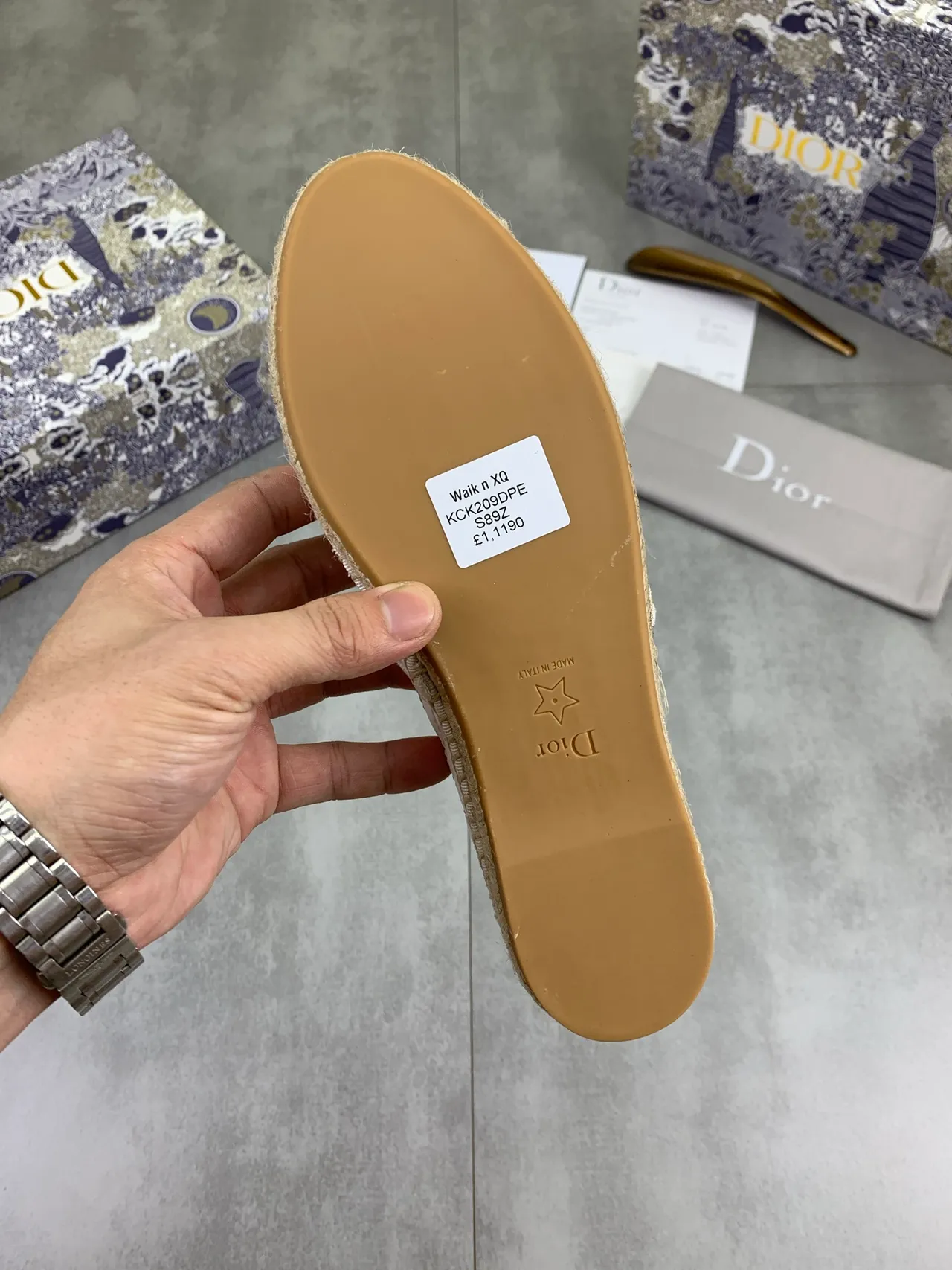 Dior B27 Espadrille Chaussures bateau en cuir blanc matelassé 4