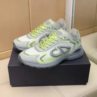 Dior B27 नियोन लाइम ग्रीन और ग्रे लाइफस्टाइल जूते