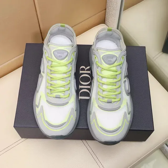 Dior B27 Zapatillas Lifestyle Verde Lima Neón y Gris 2
